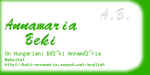 annamaria beki business card